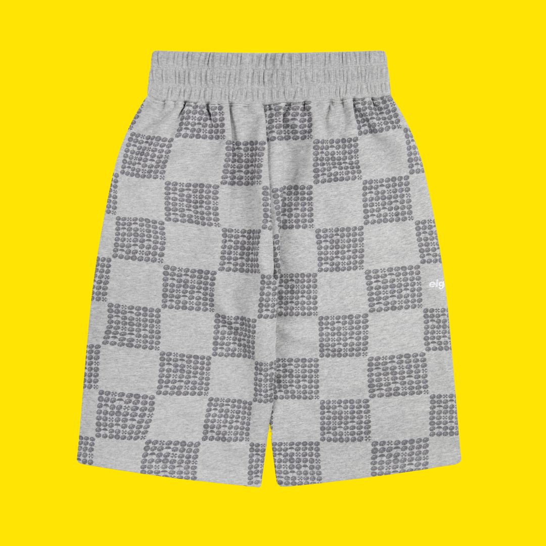 GREY CHECKERED SHORTS